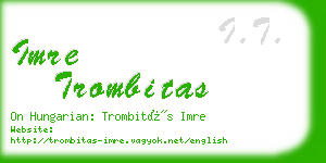 imre trombitas business card